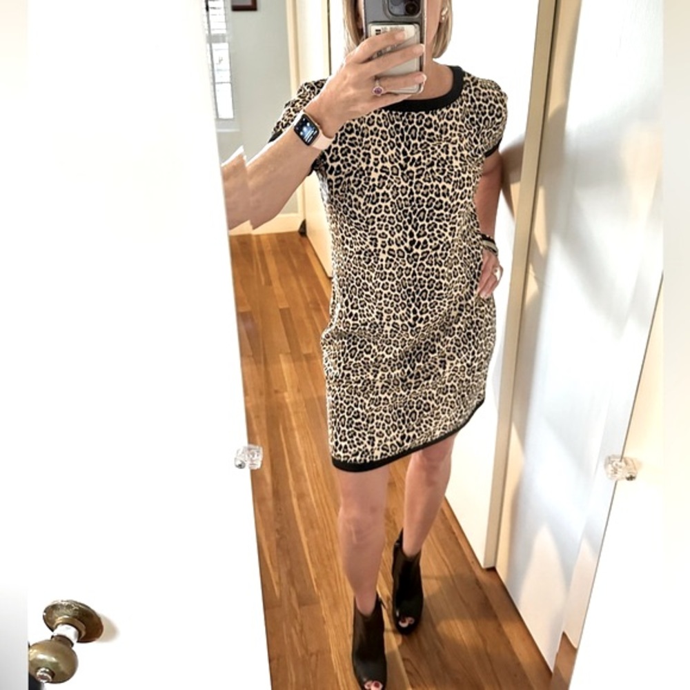 NWT Jude Connally Parker Mini Leopard Camel Dress Size S $198 - Picture 5 of 13